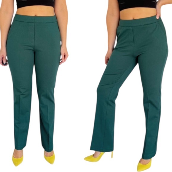 Jules & Leopold green stretch pull on bootcut trouser dress pants size small - Picture 1 of 10